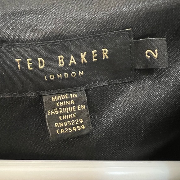 Ted Baker Black Dress with Embellished V-Neck - Picture 3 of 10